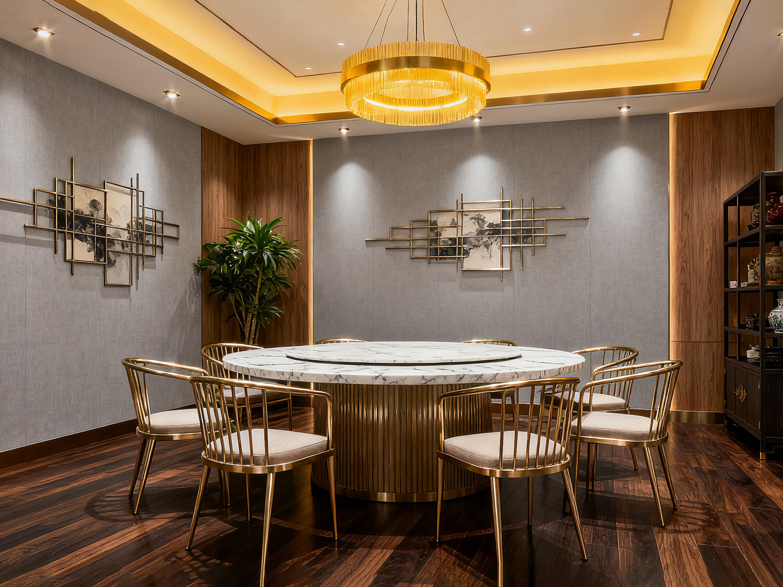 Mrs. Alu premium wall decoration and metal profiles in high-end hotel private dining room
